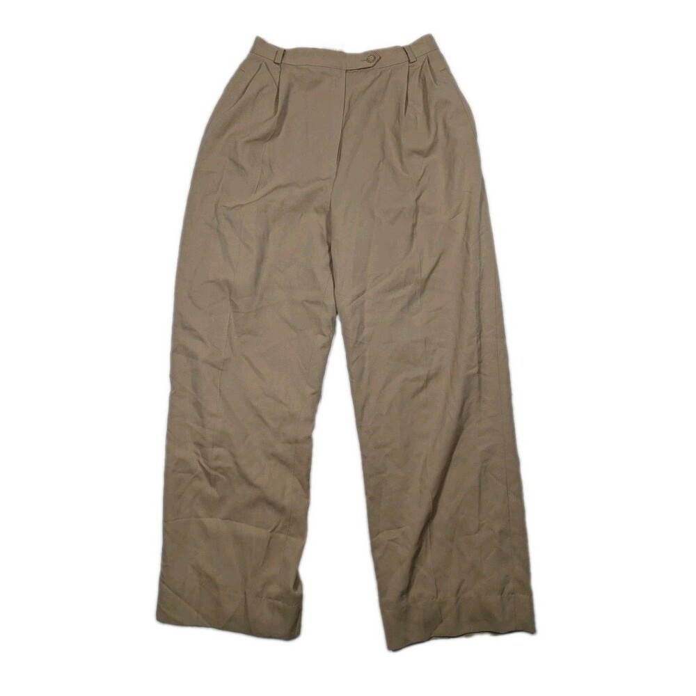 New Austin Reed London New York Tan Lined Dres Pant Vintage 100% Wool Women’s 10